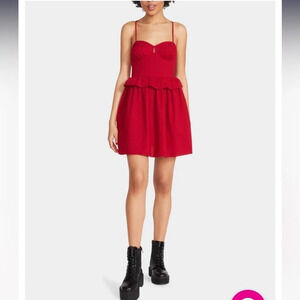 BETSEY Johnson Bustier Peplum Dress
POMPEIAN RED, Size Medium, NWT